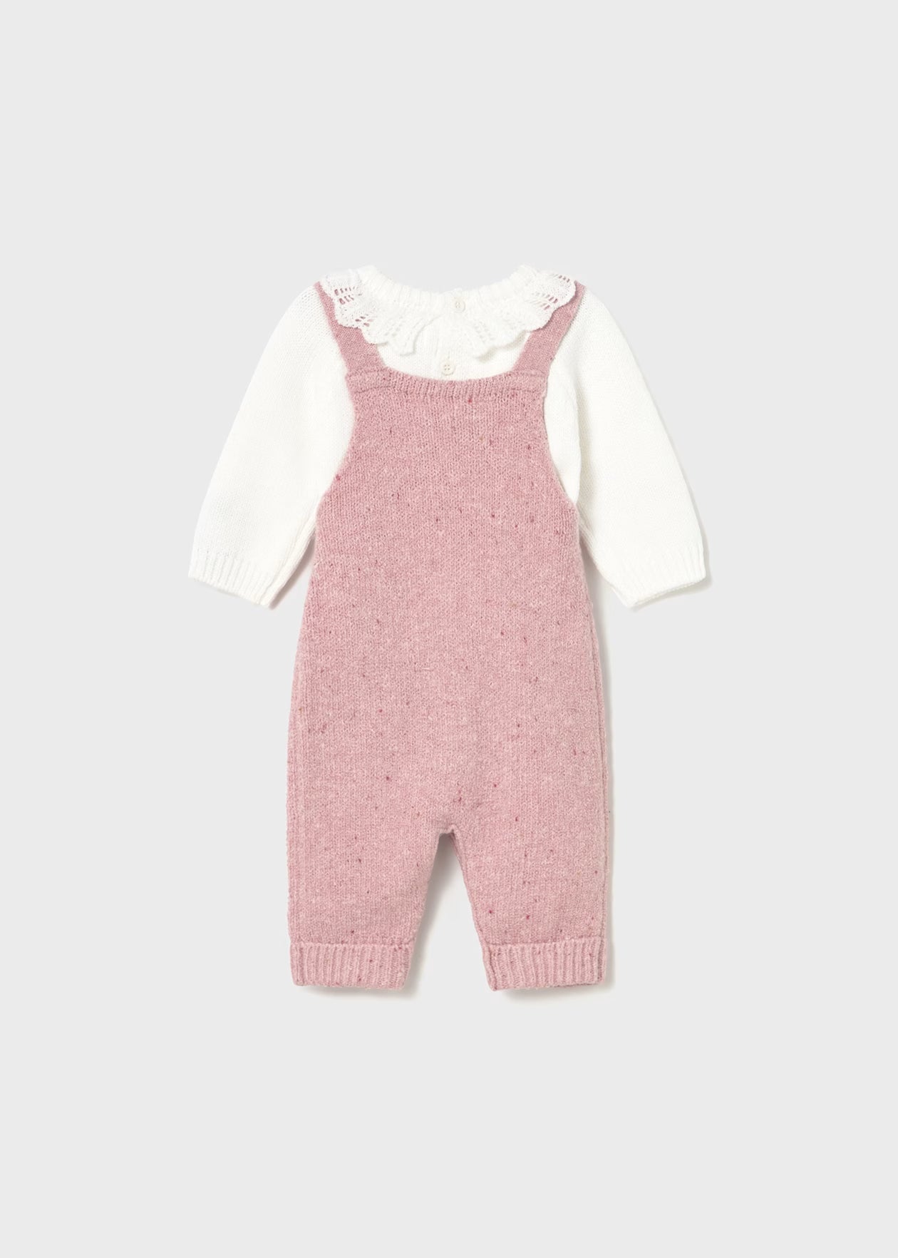 Newborn Girl Sweater Overall Set - Heather Orchid