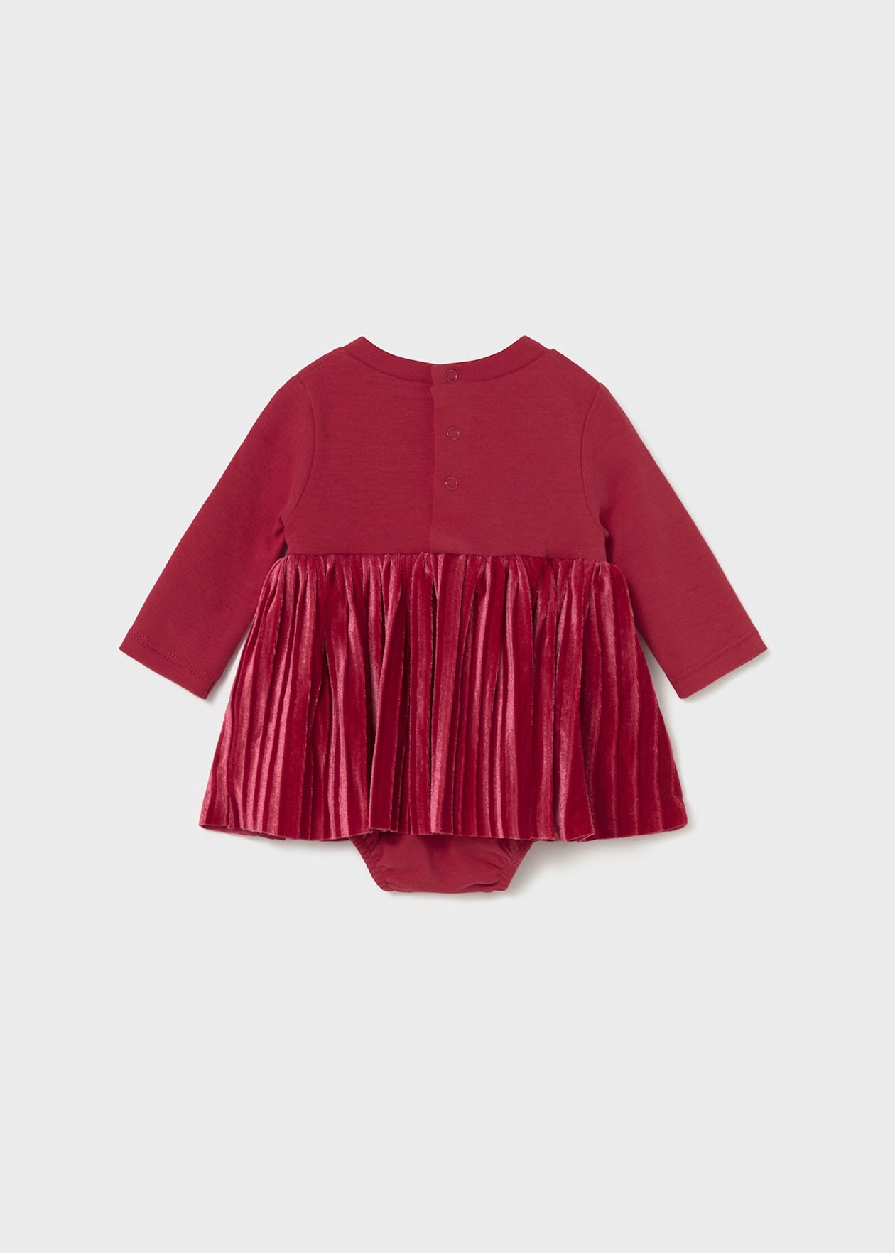 Newborn Girl Gathered Dress - Cherry