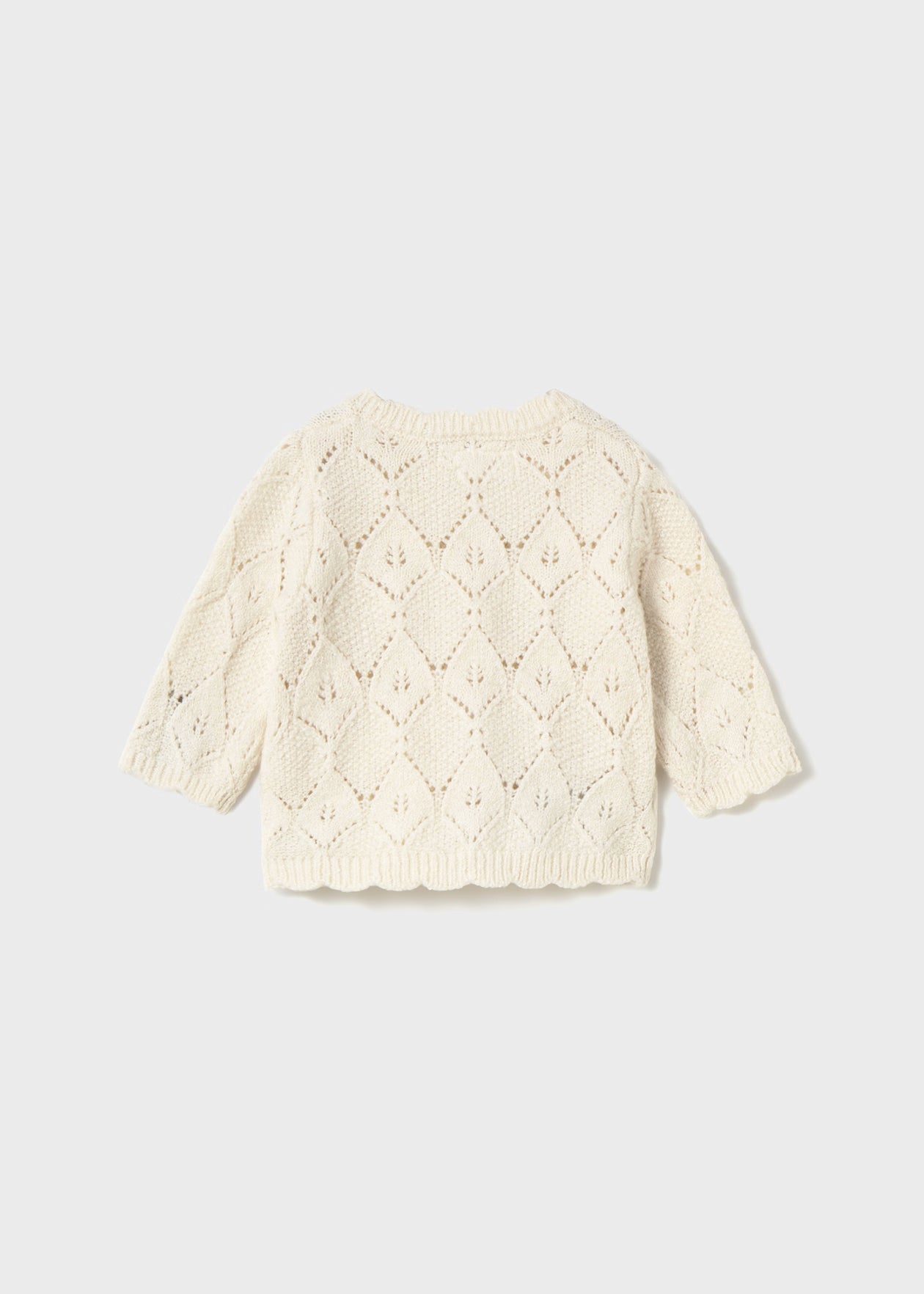 Newborn Girl Knit Cardigan - Milk Heather