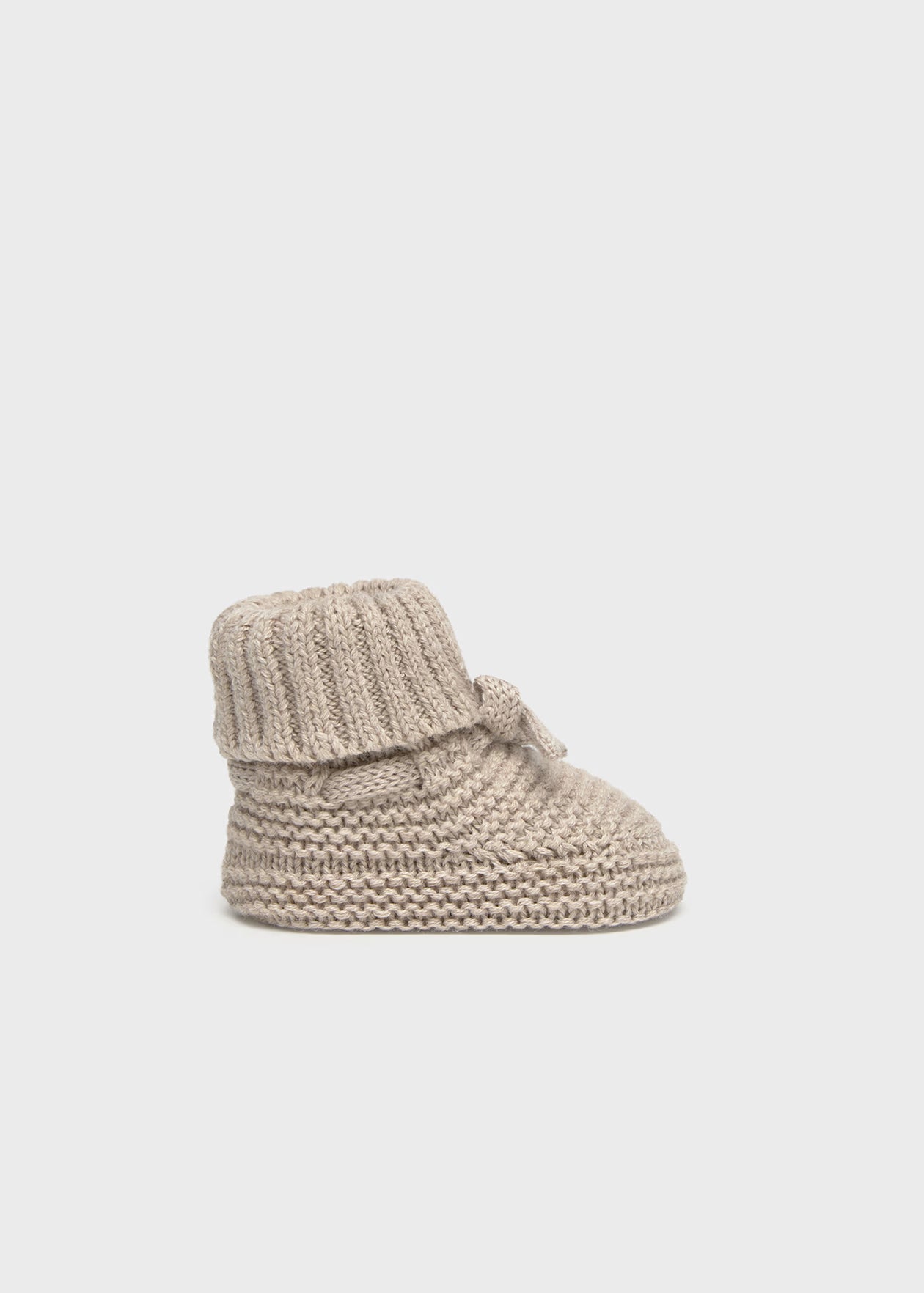 Mayoral Cotton Knit Booties Dune Heather Little Sprout