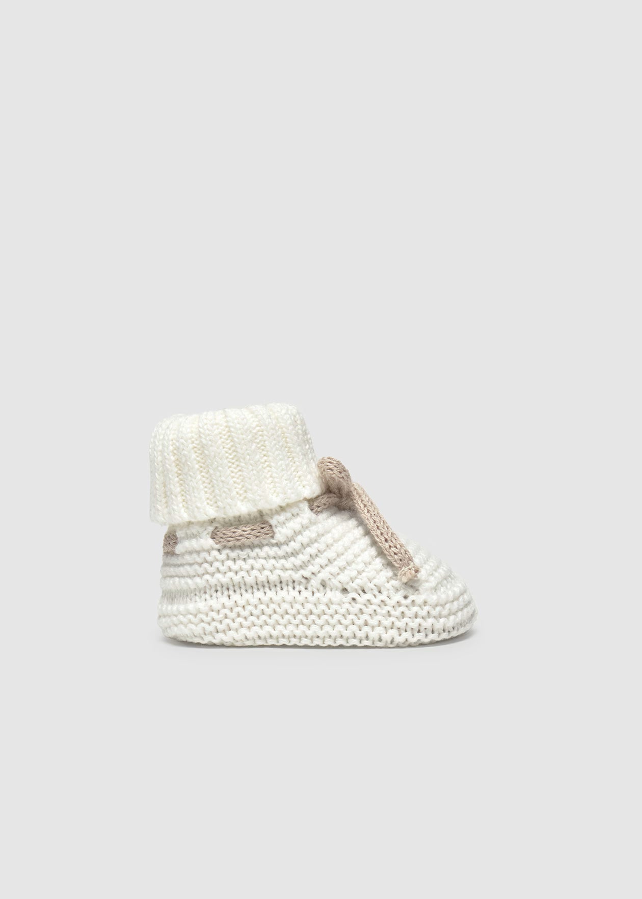 Mayoral Newborn Knit booties Ecru Little Sprout