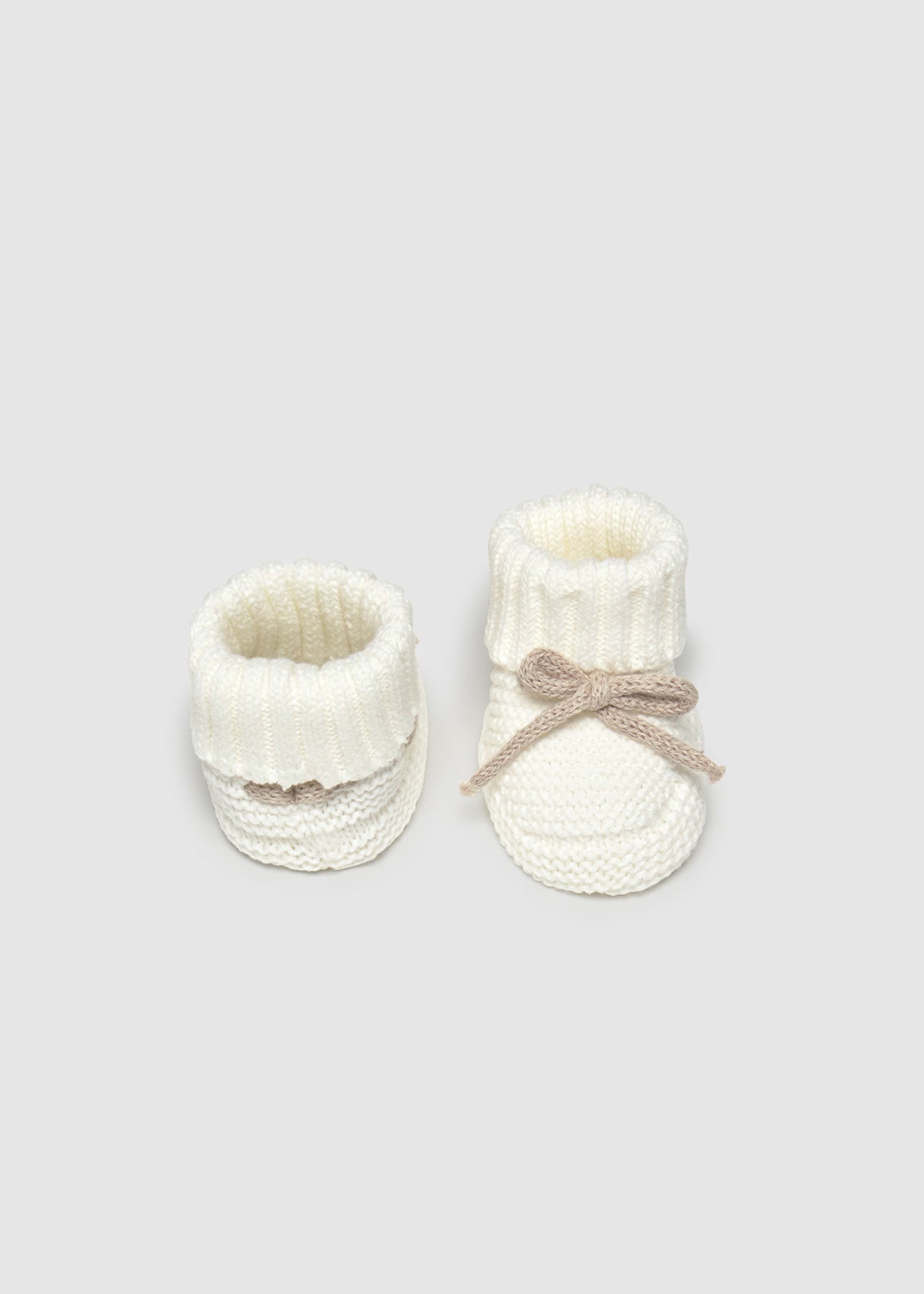 Newborn Knit Booties - Ecru