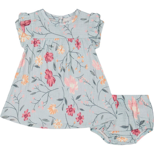 Dress and Bloomers Set - Printed Big Flowers