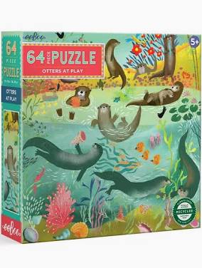 64 Piece Puzzle - Otters at Play