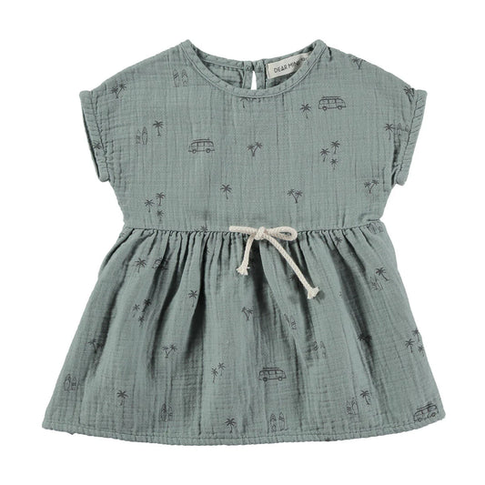 Palms Dress - Blue Grey