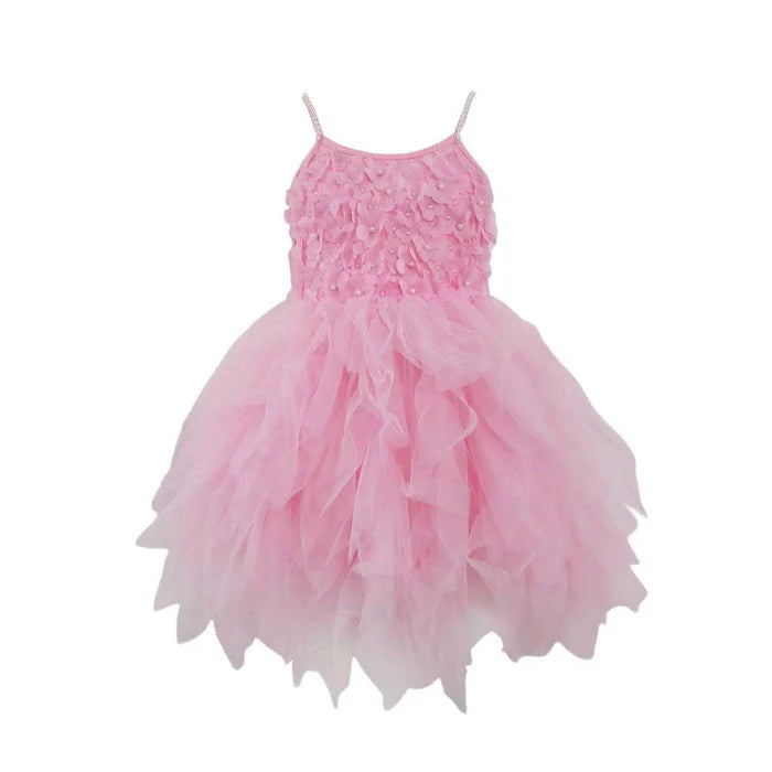 Lola and the Boys Pink 3D Flowers Tulle Dress Little Sprout