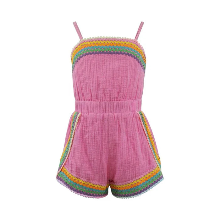 Lola and the Boys Pink Rainbow Summer Romper Little Sprout