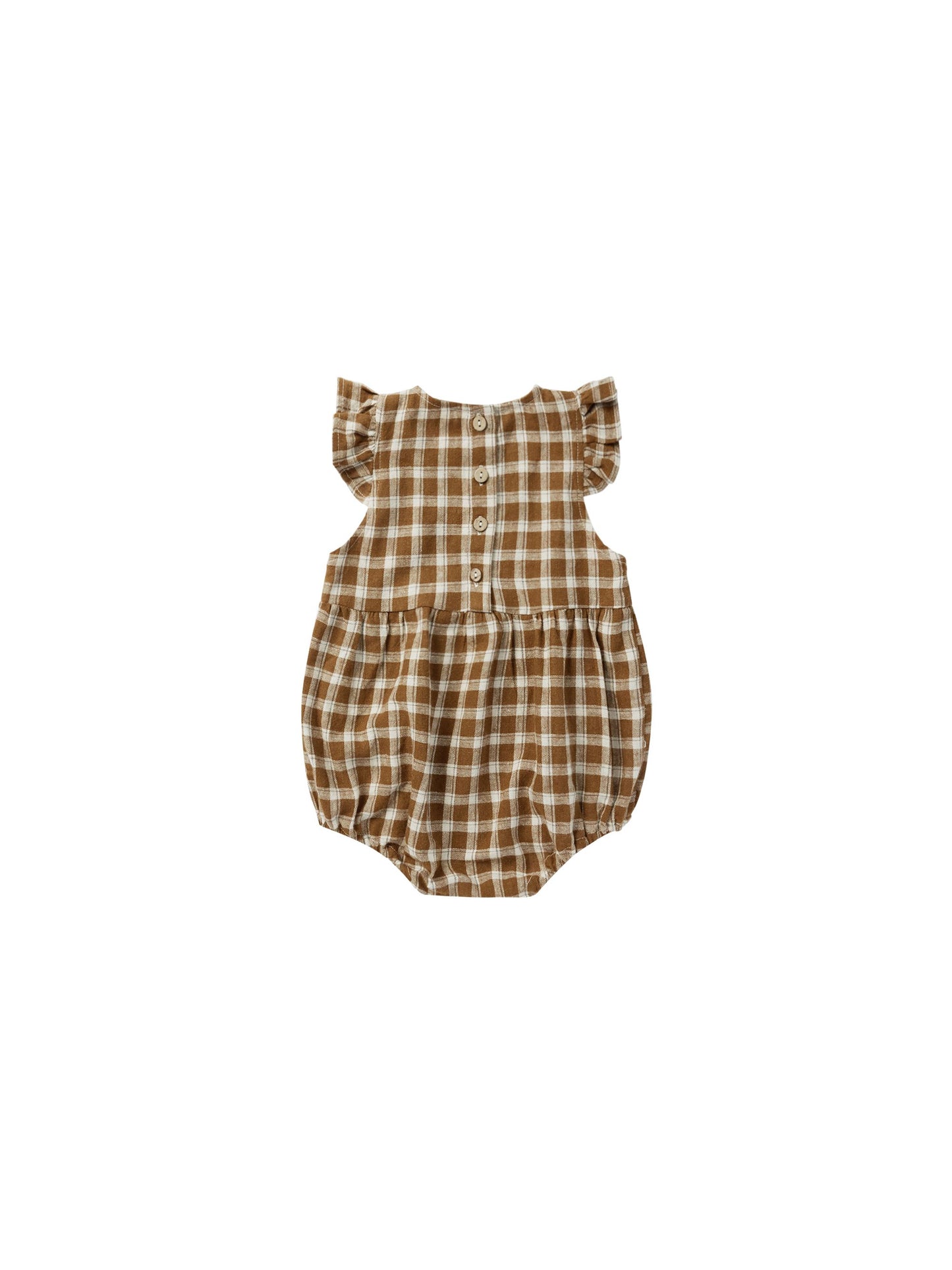 Amelia Romper - Saddle Plaid