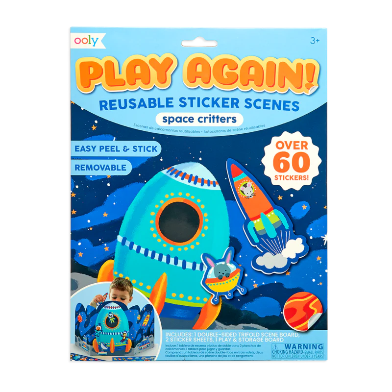 Play Again Reusable Sticker-Space Critters