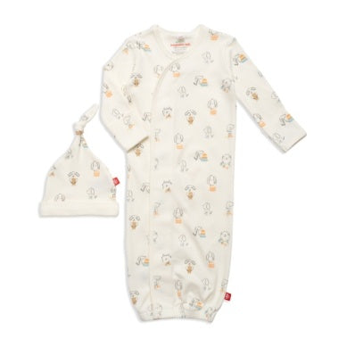 Puppy Play Organic Magnetic Gown w/ Hat