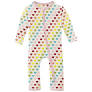 Print Coverall with Zipper Rainbow Hearts