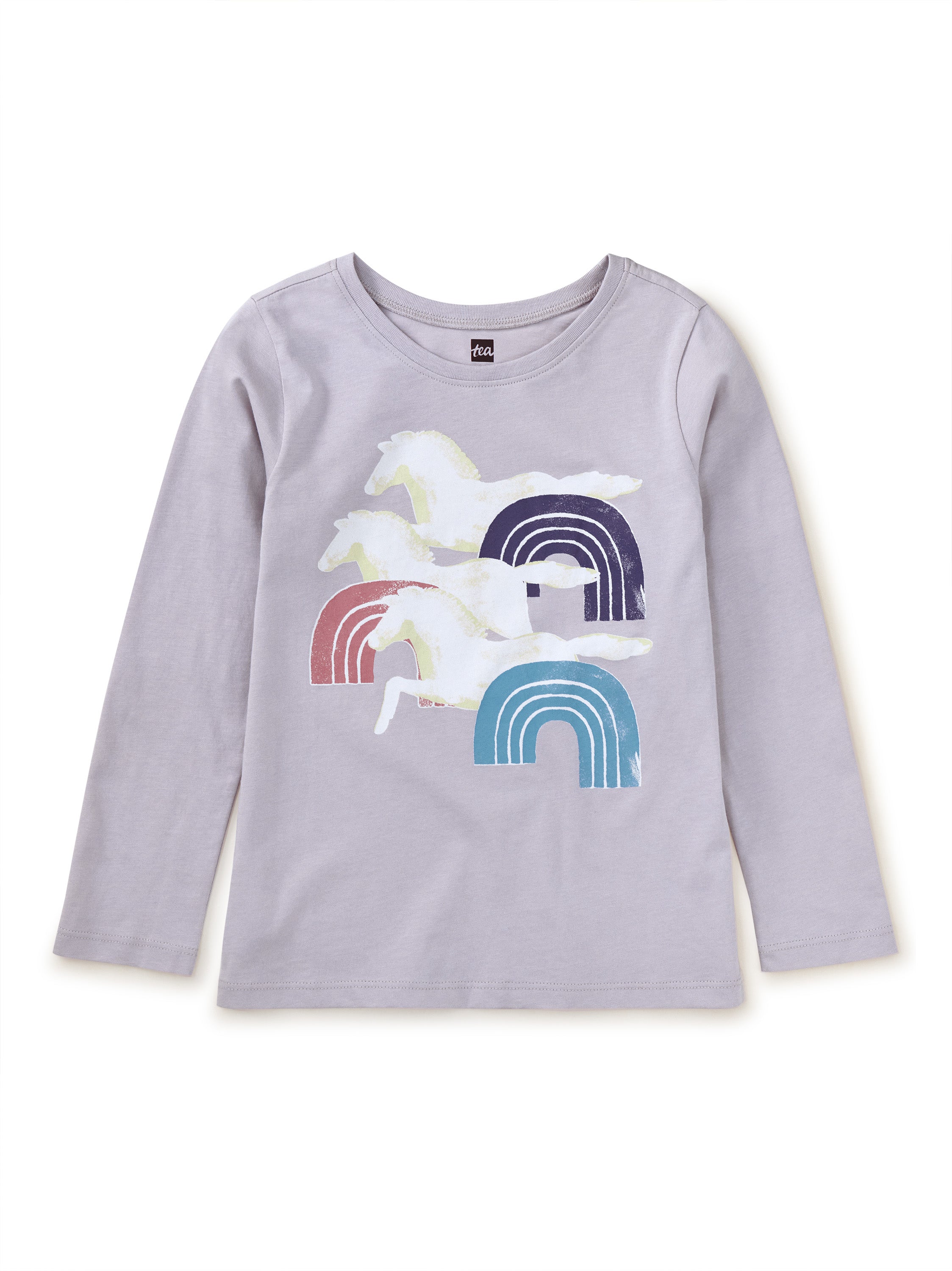 Rainbows and Horses Graphic Long Sleeve Tee