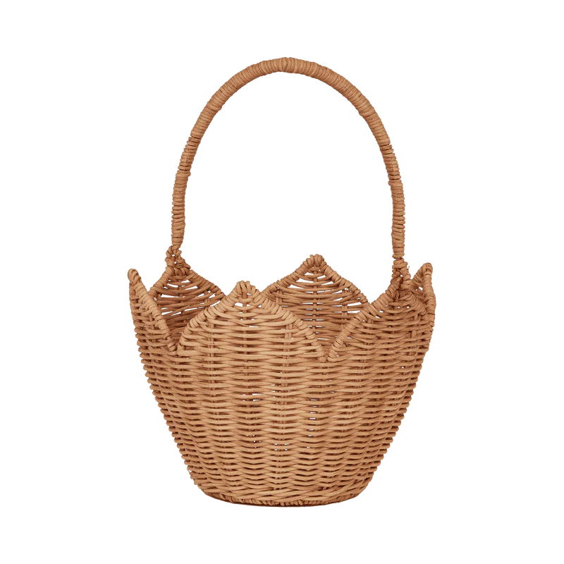 Rattan Poinsettia Carry Basket - Natural-Little Sprout
