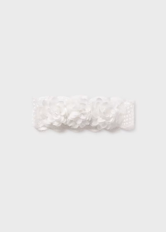 Baby Flower Tulle Headband - Cream