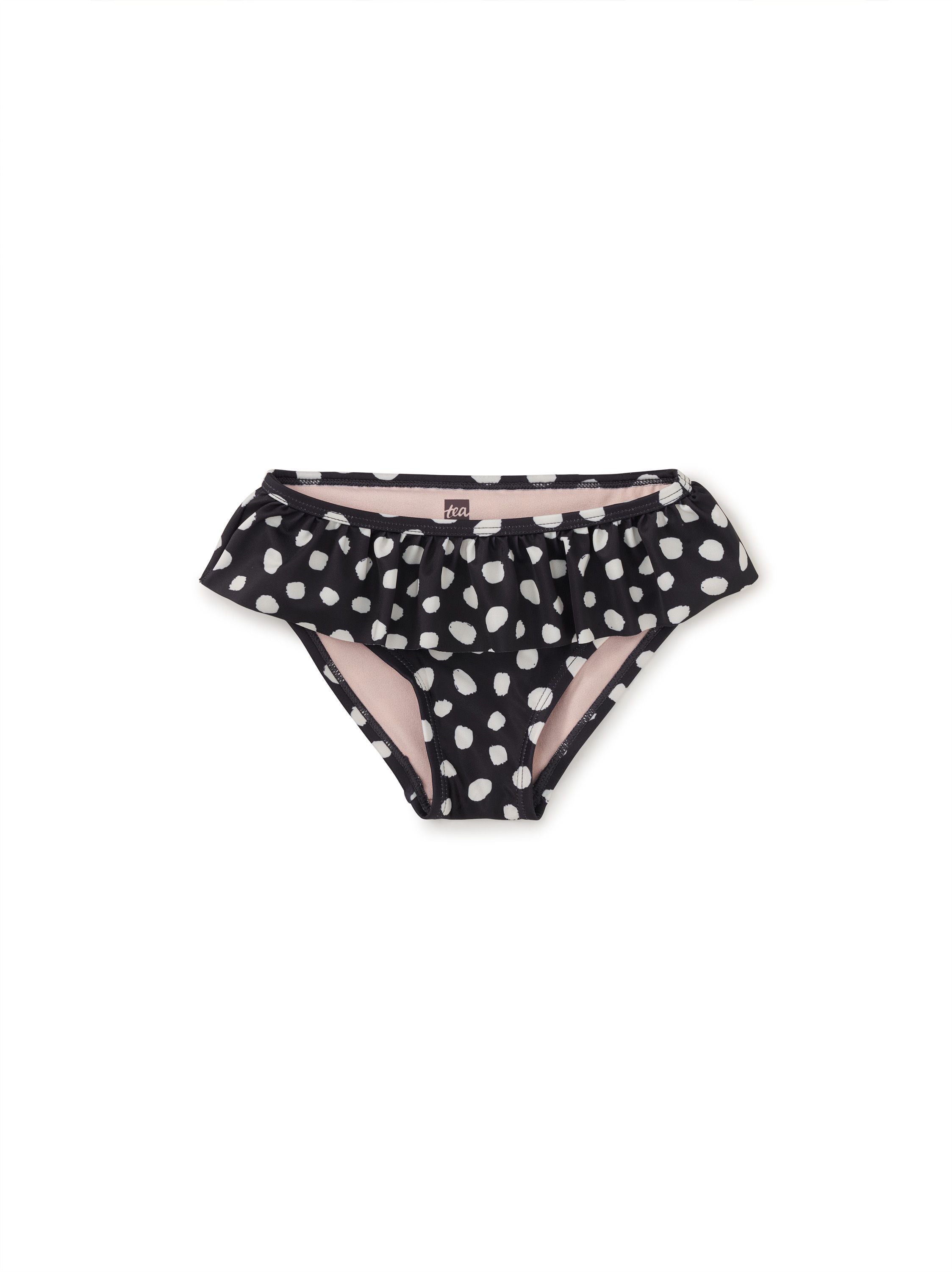 Ruffled Bikini Bottoms - Jaguar Spot Dots