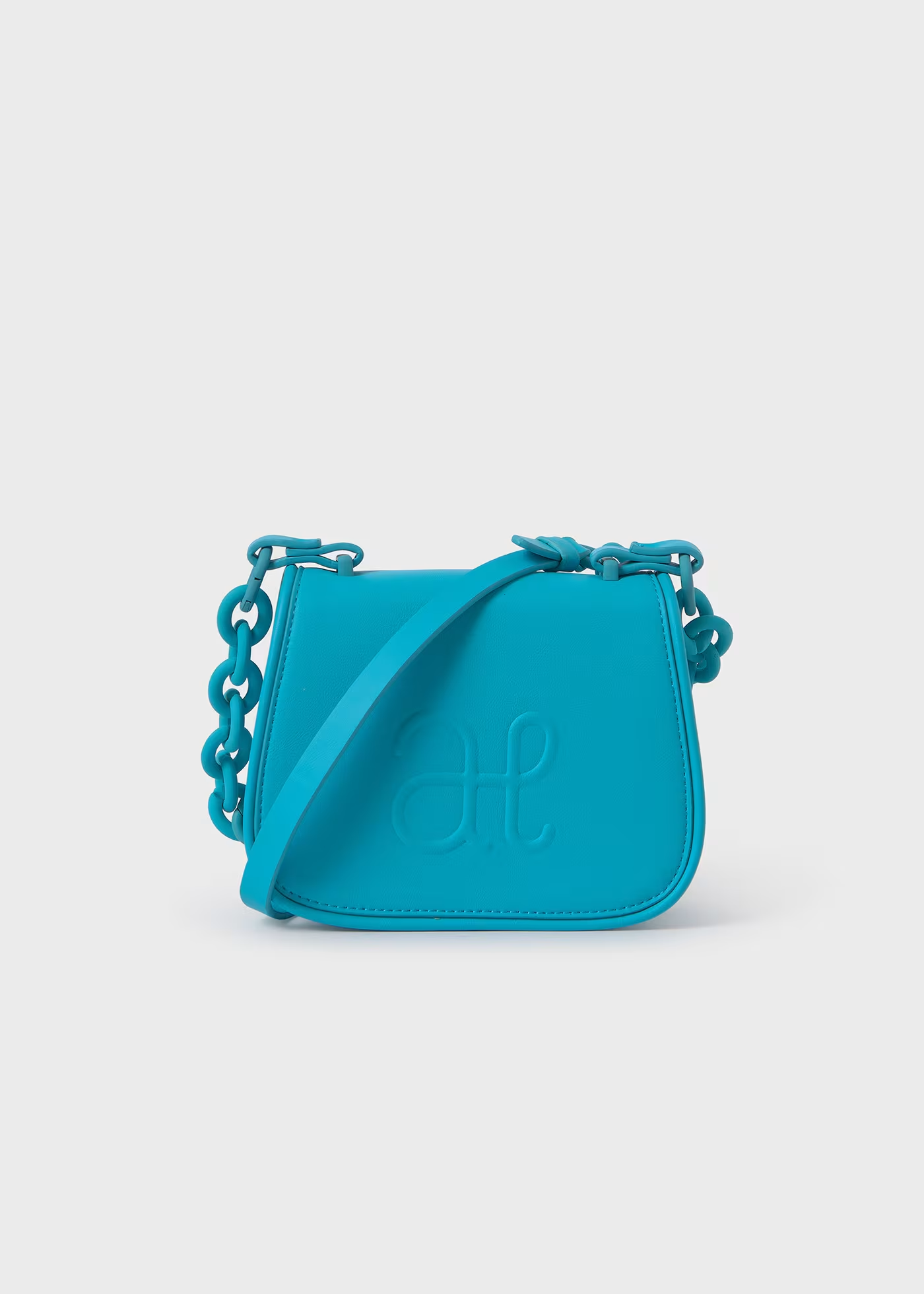 Logo Embossed Handbag - Turquoise