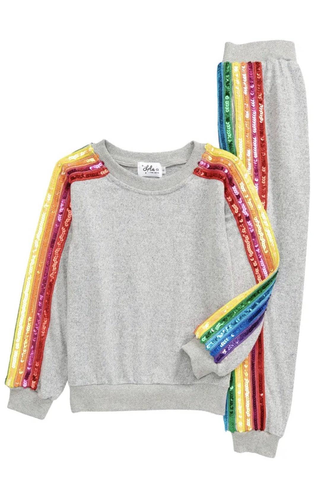 Lola and the Boys Sequin Rainbow Tracksuit Set Little Sprout