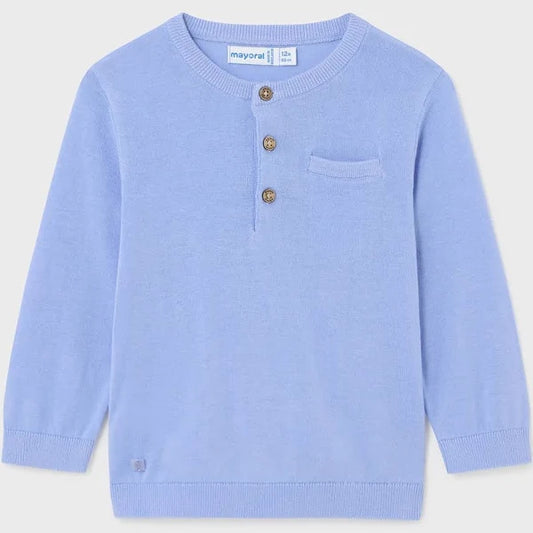 Baby Henley Sweater - Cloud