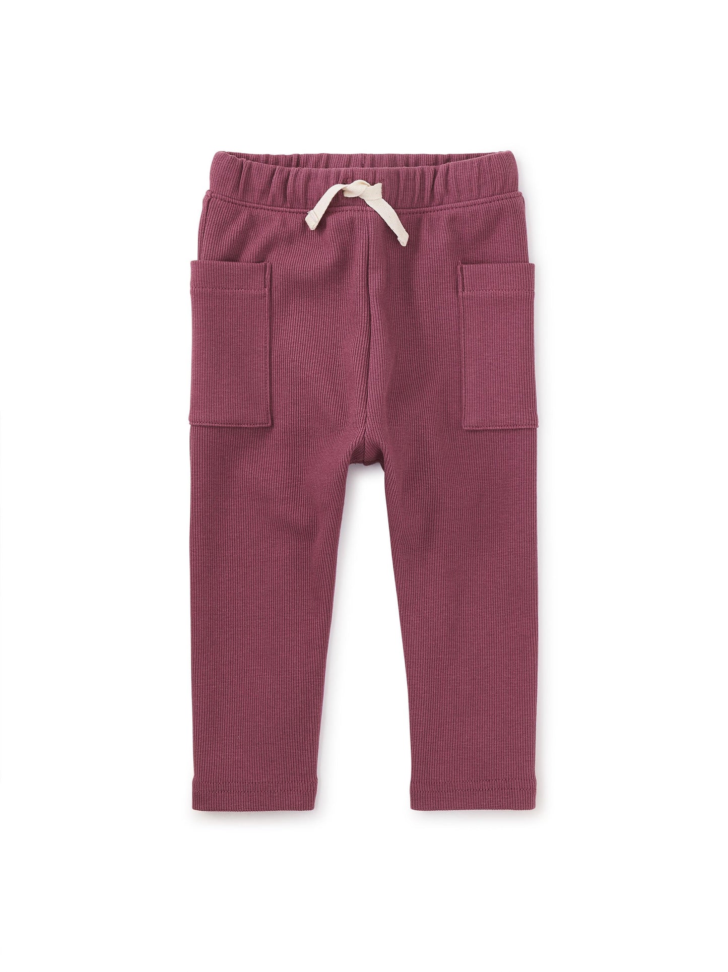 Side Pocket Rib Baby Pants - Cassis