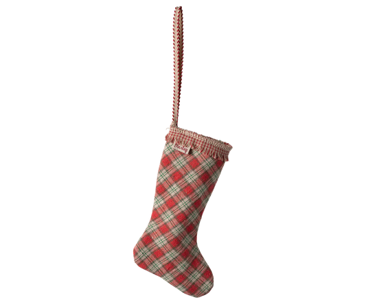 Stocking Ornament - Checker Red