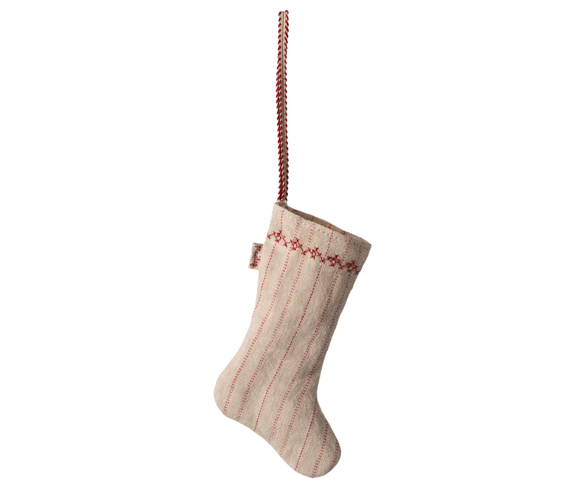 Stocking Ornament, Stripe - Sand