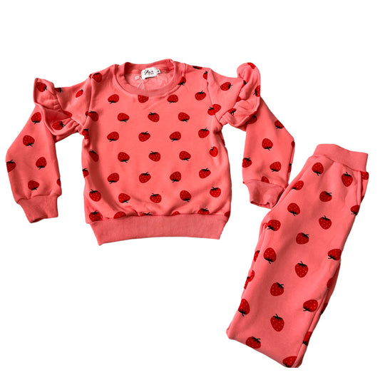 Strawberry Ruffle Jogger Set