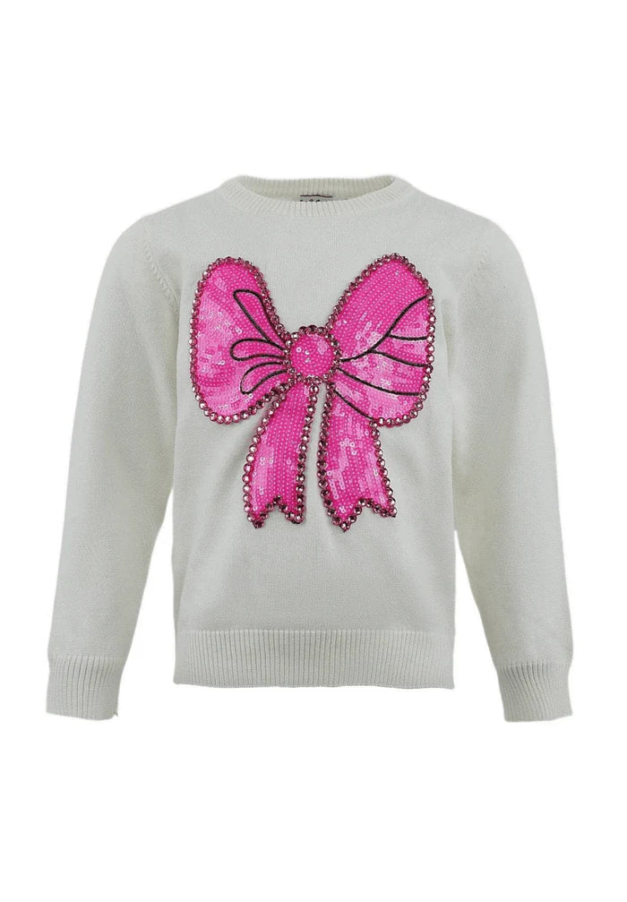 Lola and the Boys Pinky Bow Sweater