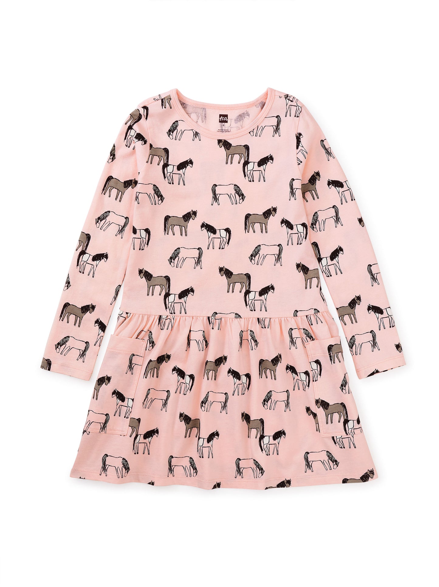 Long Sleeve Pocket Dress - Swedish Wild Horse