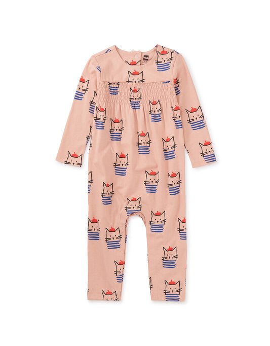 Smocked Chest Baby Romper - Chat et Chapeau