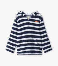 Deep Sea Stripes Terry Pull Over Hoodie