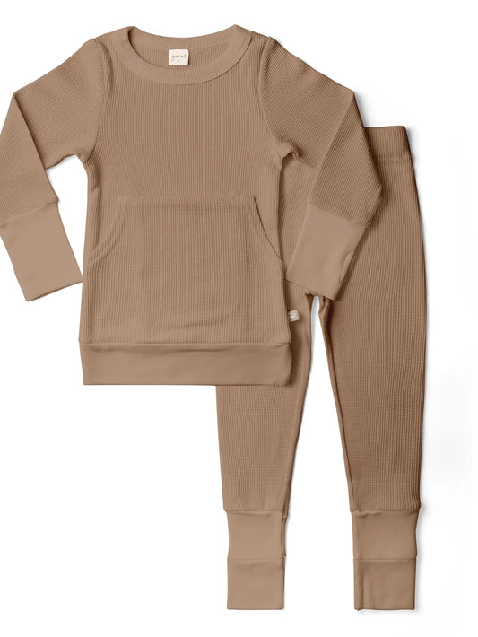 thermal kids jogger set - natural