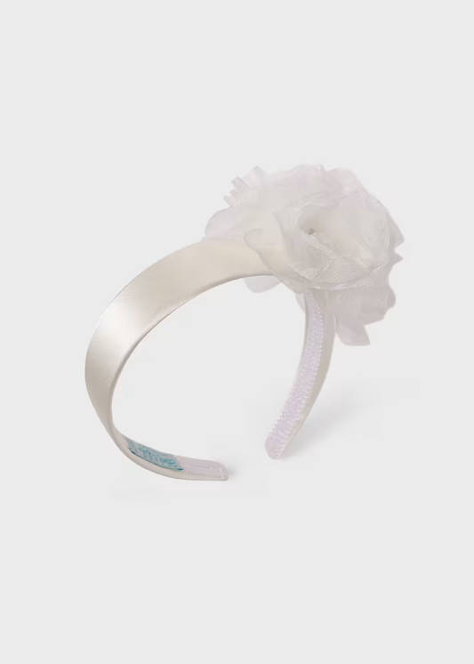 Organza Flower Headband - Cream