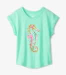 Painted Seahorse Relaxed Tee - Ice Green