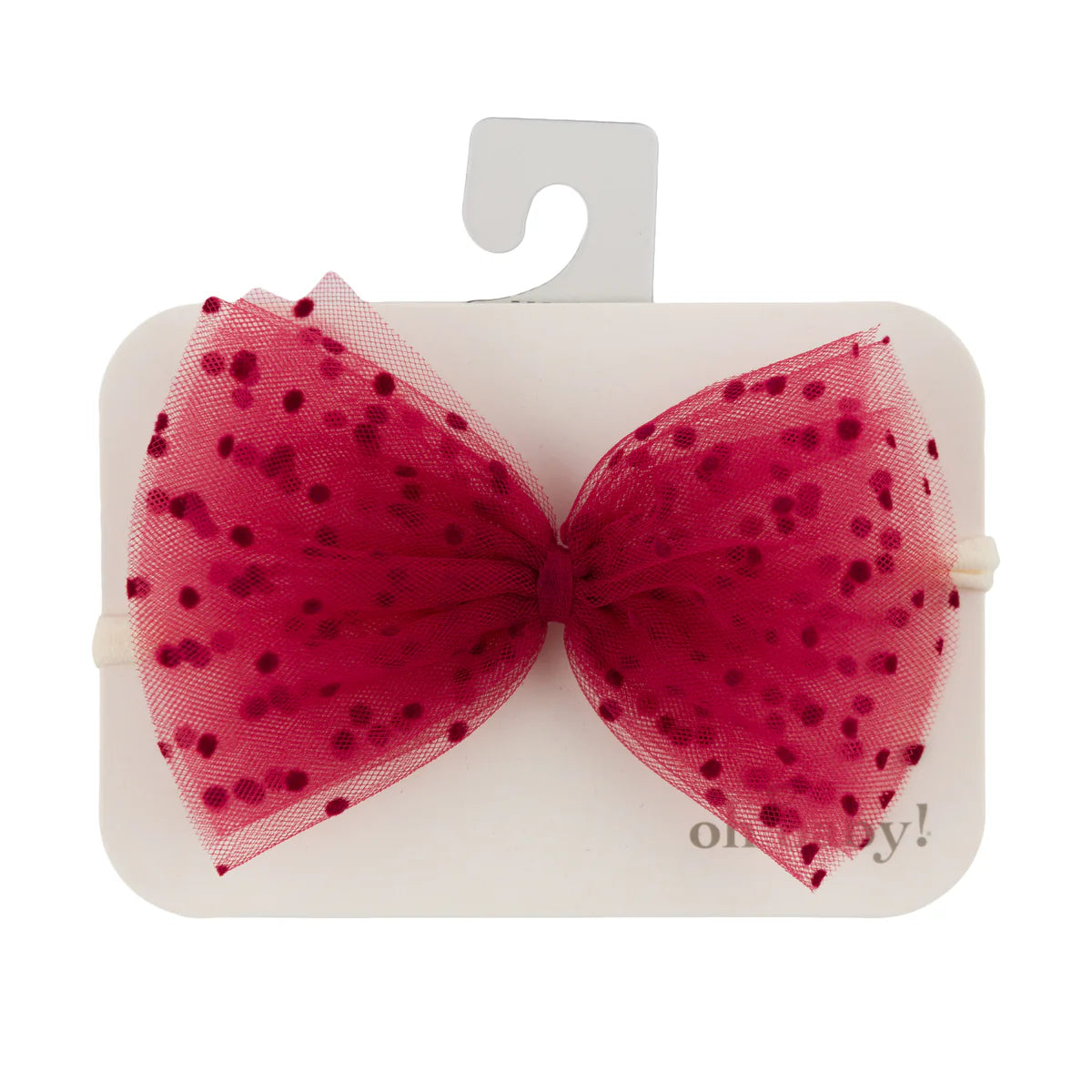 Velvet Mini Dot Nylon Headband - Vintage Berry