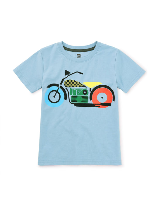 Nairobi Motorcycle Graphic Tee - Cloud