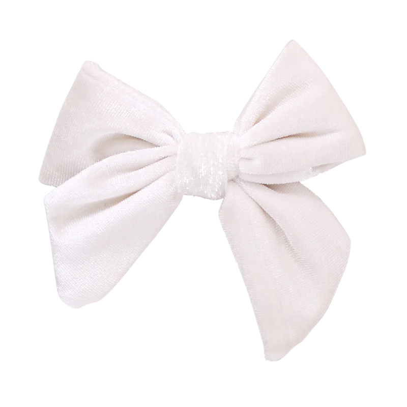 Girls Velour Bow - Snow White